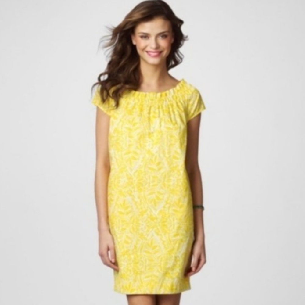 Lilly Pulitzer yellow floral dress, S, 100% Cotton
